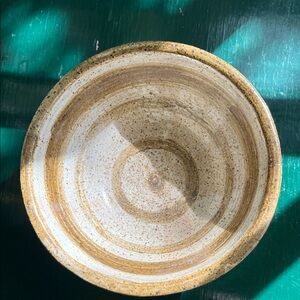 Rustic Earthenware Bowl - Brown and Cream